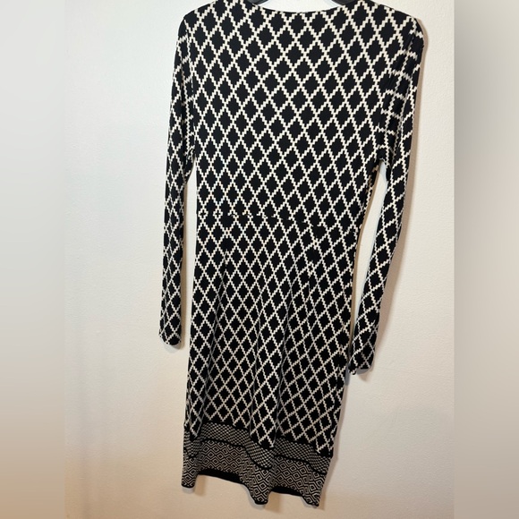 Tory Burch Dress Size S Silk Shift V Neck Ruched Geo Diamond Print Size 4 - Picture 7 of 7